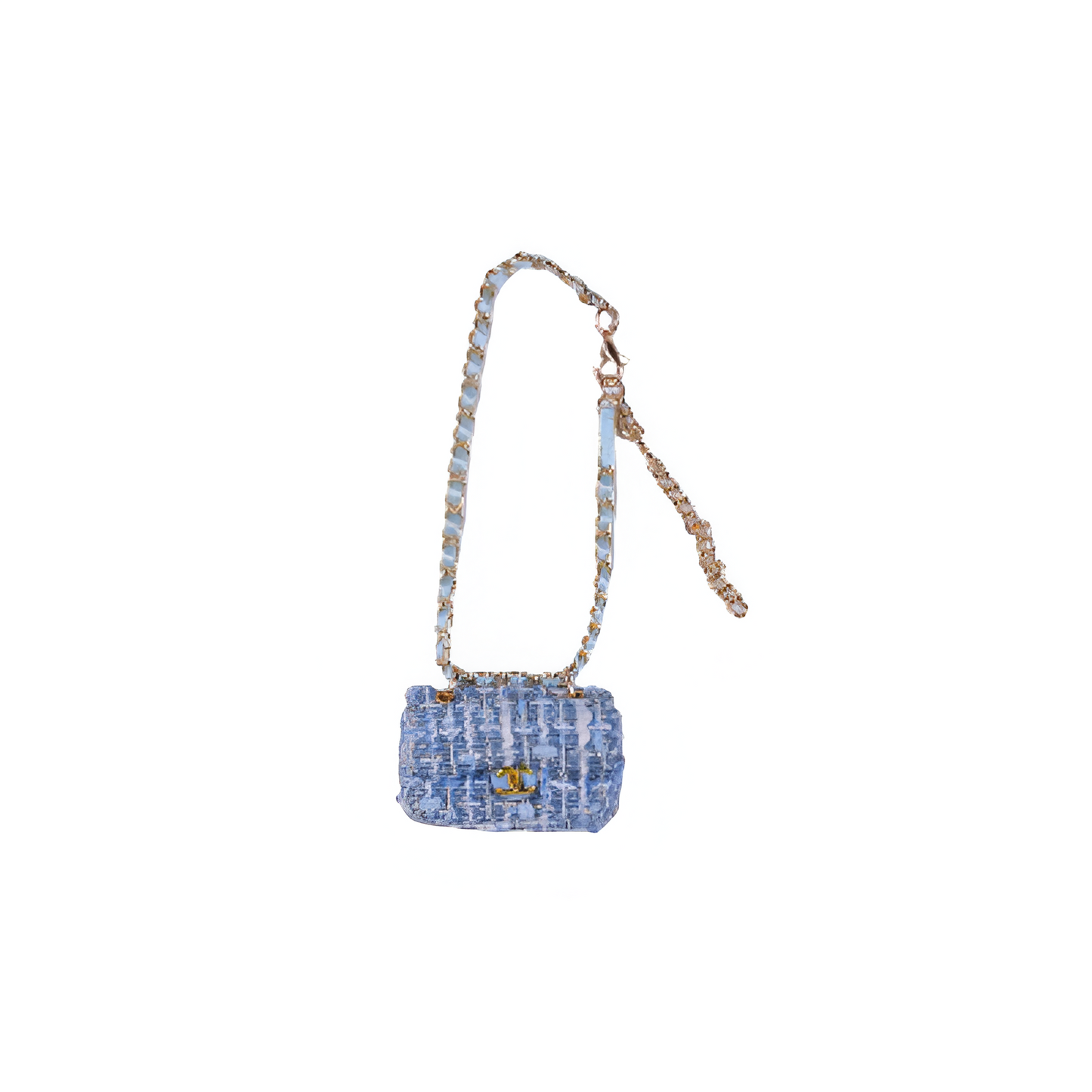 Labubu Miniature Tweed Flap Bag - Coco Inspired