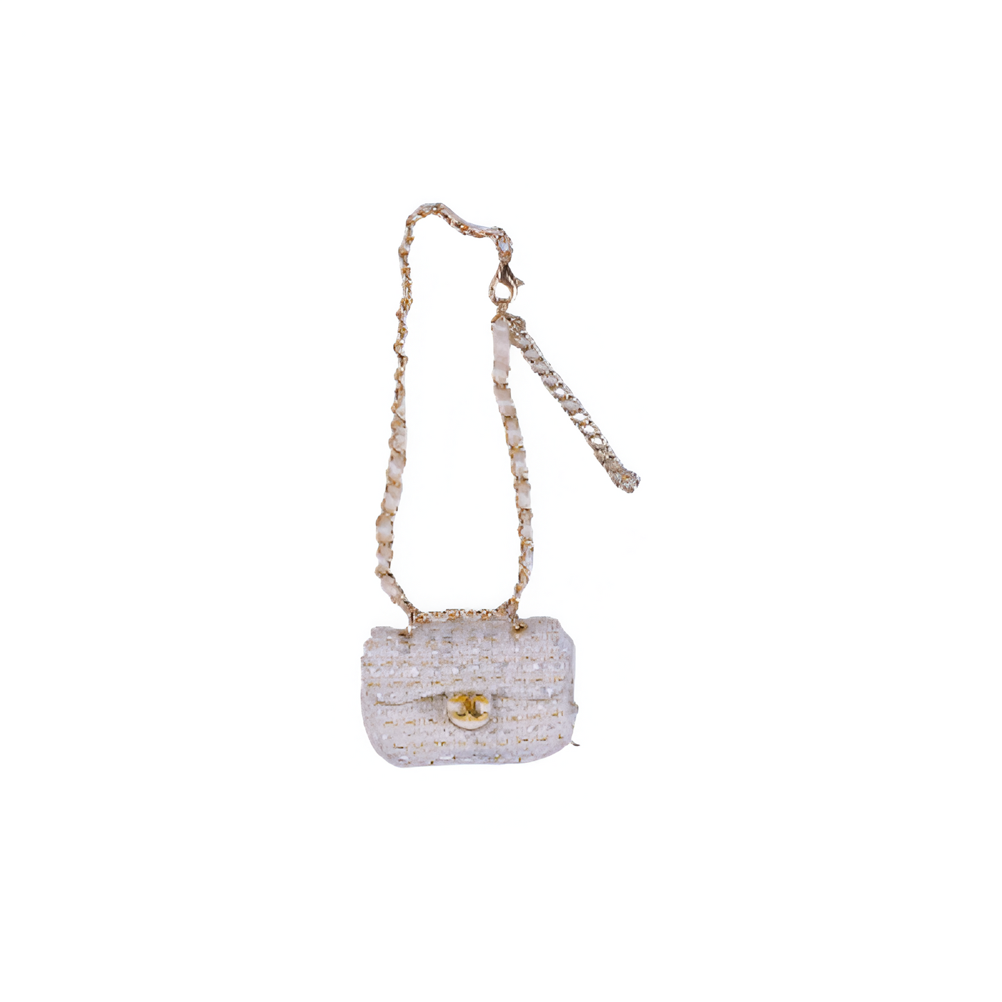 Labubu Miniature Tweed Flap Bag - Coco Inspired